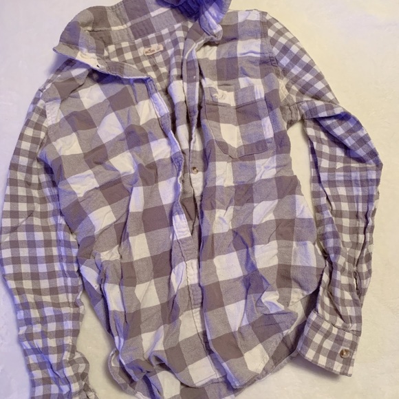 Hollister Tops - hollister grey checkered flannel!
